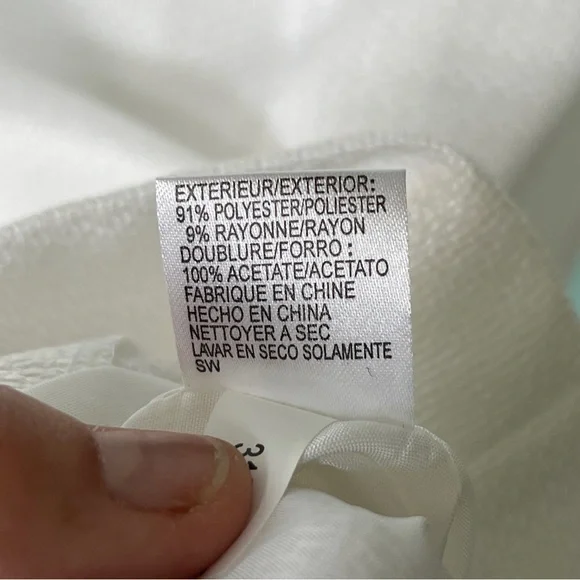 Tahari Authur S.Levine White Dress Gold Details Cap Sleeve 10 - Picture 12 of 13